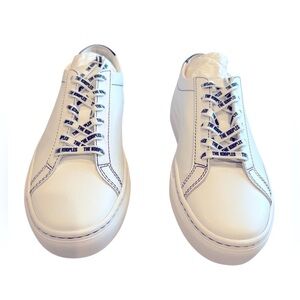 The Kooples WHITE LEATHER SNEAKERS